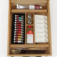 LUKAS 1862 zestaw farb olejnych w drewnianej kasetce 12 x 10 ml z akcesoriami