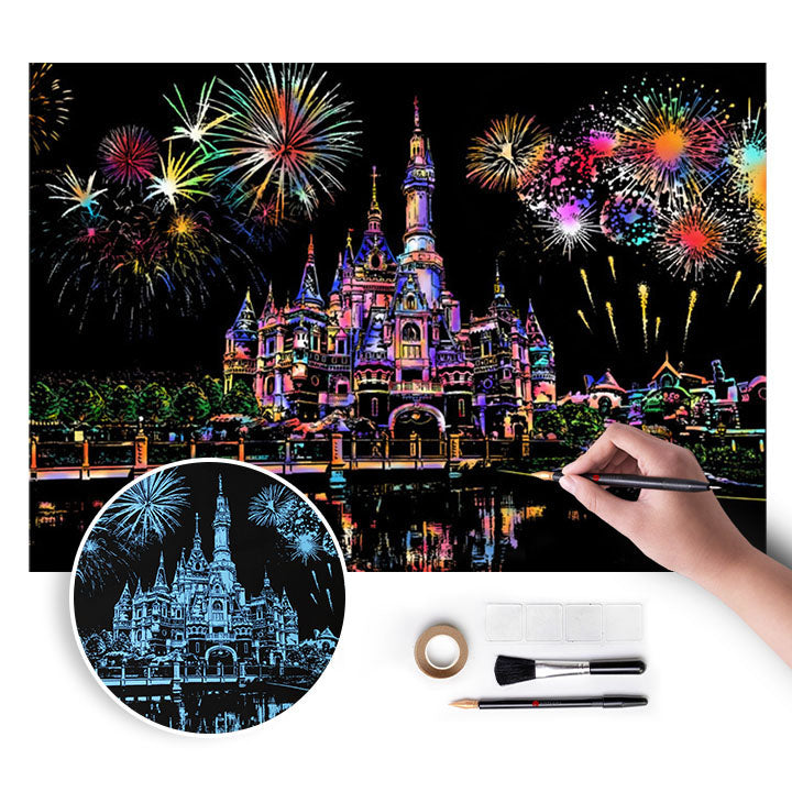 Magiczna zdrapka obraz / Castle 75 x 52 cm | Artmie