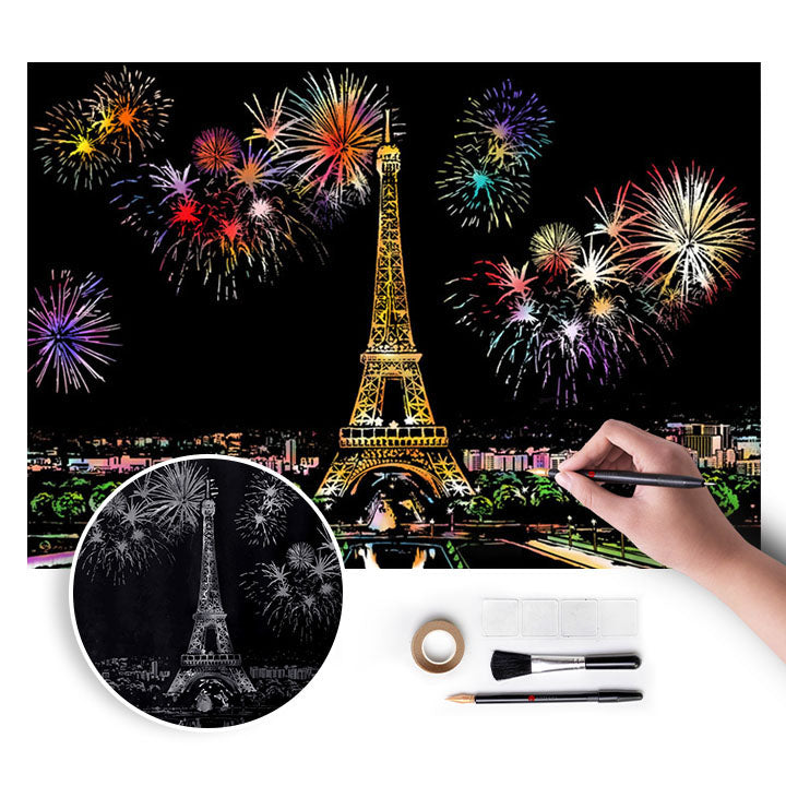 Magiczna zdrapka obraz / Paris 75 x 52 cm | Artmie