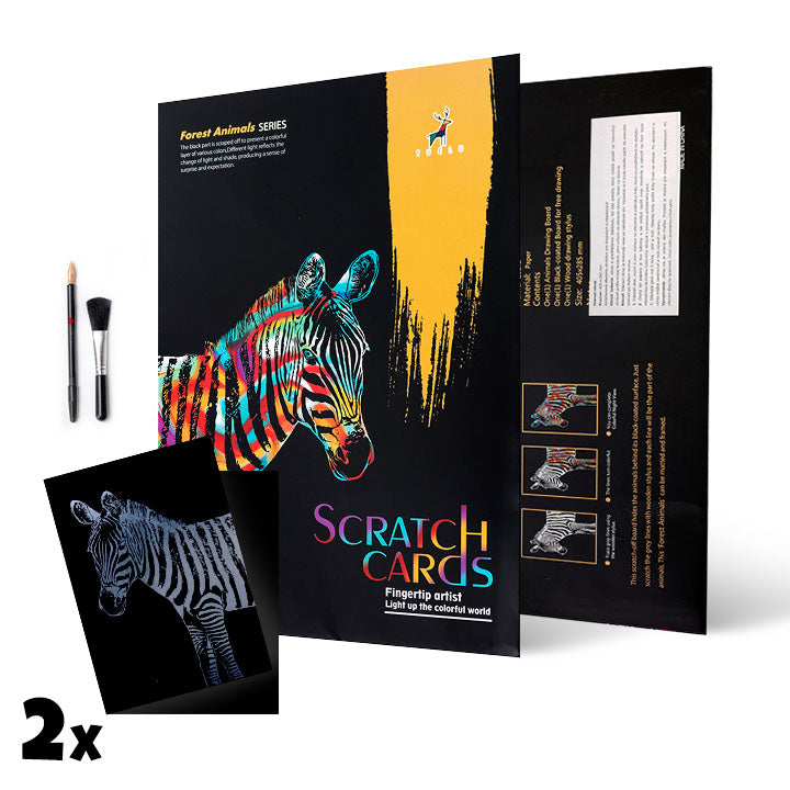 Magiczna zdrapka obraz / Zebra 40,5 x 28,5 cm | Artmie