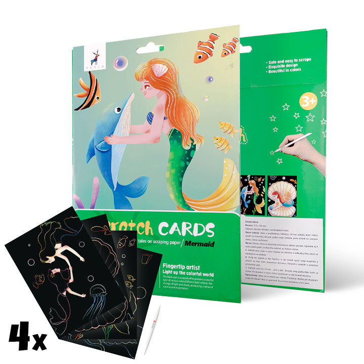 Magiczne obrazy dla dzieci zdrapki Mermaid  / 4 szt. | Artmie