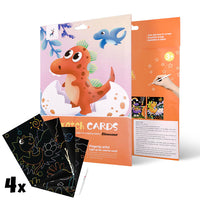 Magiczne obrazy dla dzieci zdrapki Small dinosaur / 4 szt. | Artmie