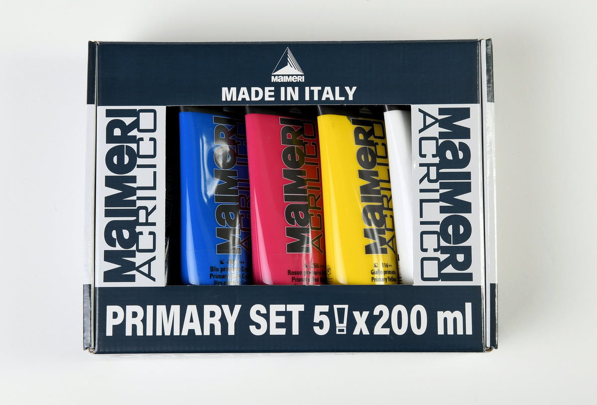Maimeri Acrilico zestaw farb akrylowych Primary 200 ml