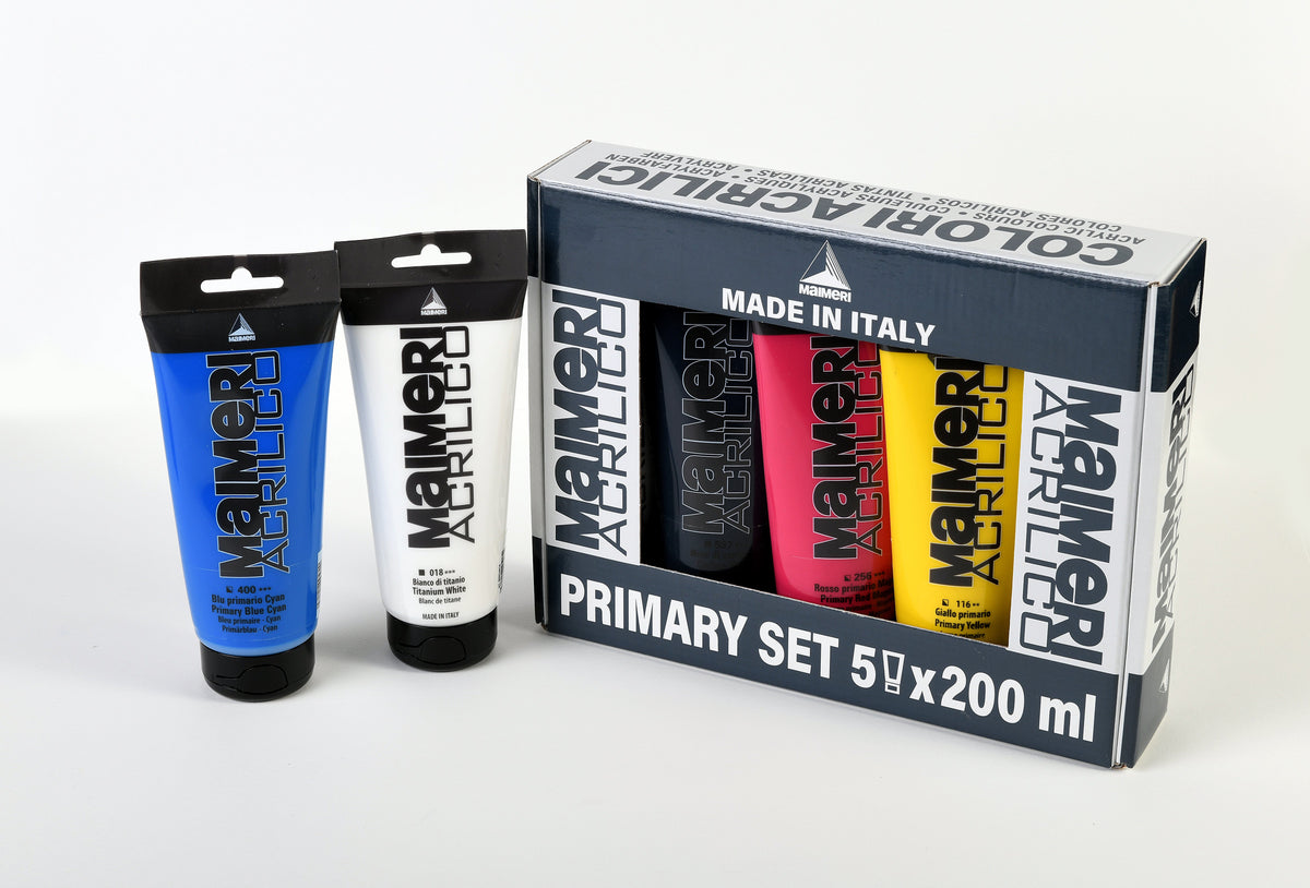 Maimeri Acrilico zestaw farb akrylowych Primary 200 ml