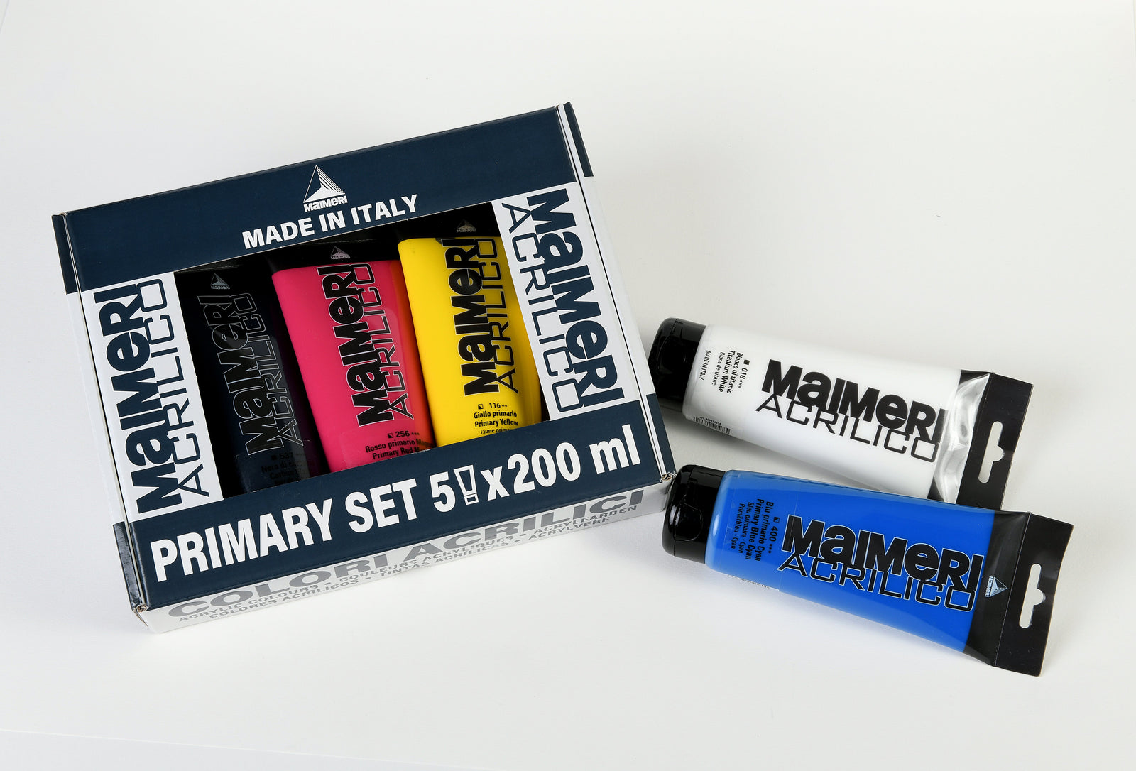 Maimeri Acrilico zestaw farb akrylowych Primary 200 ml