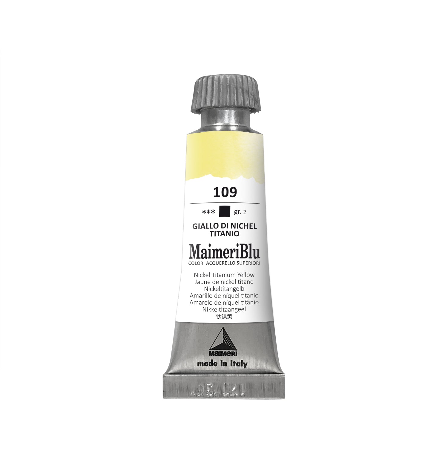 Profesjonalna farba akwarelowa MAIMERI Maimeri Blu 12 ml – Żółcień niklowo-tytanowa