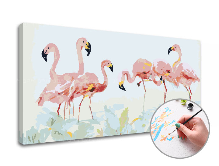 Malowanie po numerach FLAMINGI | niski poziom trudności | Artmie