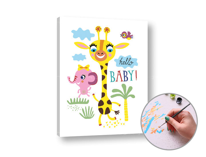 Malowanie po numerach HELLO BABY | niski stopień trudności | Artmie