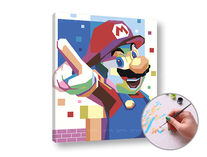 Malowanie po numerach SUPER MARIO | niski poziom trudności | Artmie