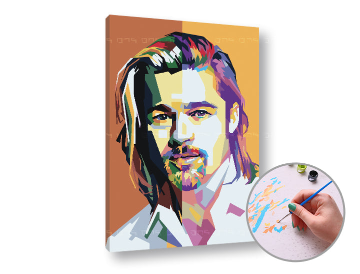 Malowanie według numerów BRAD PITT | niski poziom trudności | Artmie