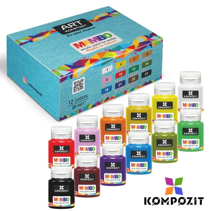 MAMBO Kompozit zestaw farb do tekstyliów i skóry | Artmie