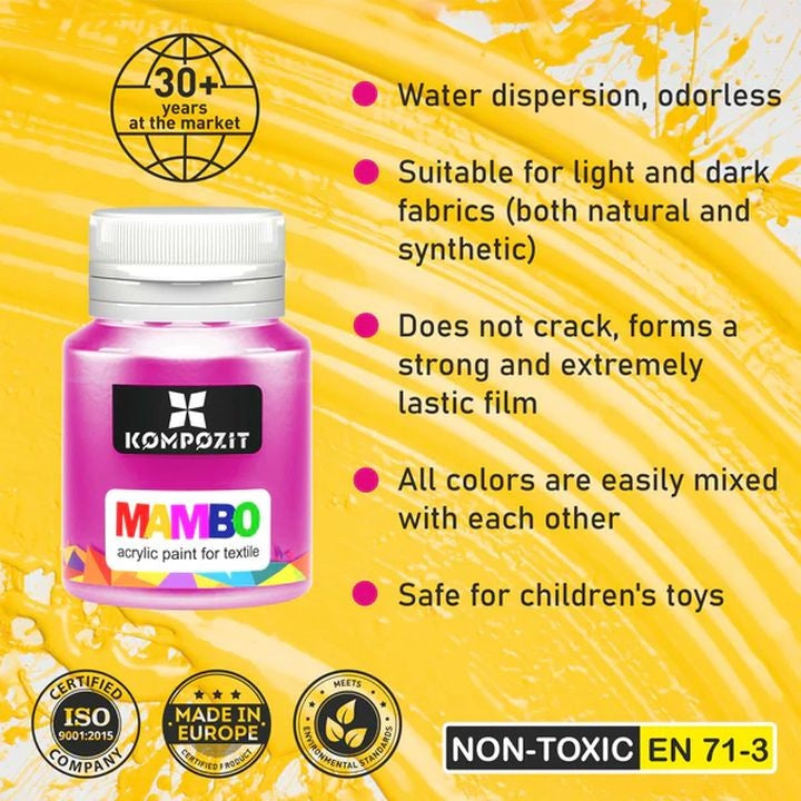 MAMBO Kompozit zestaw farb do tekstyliów i skóry | Artmie