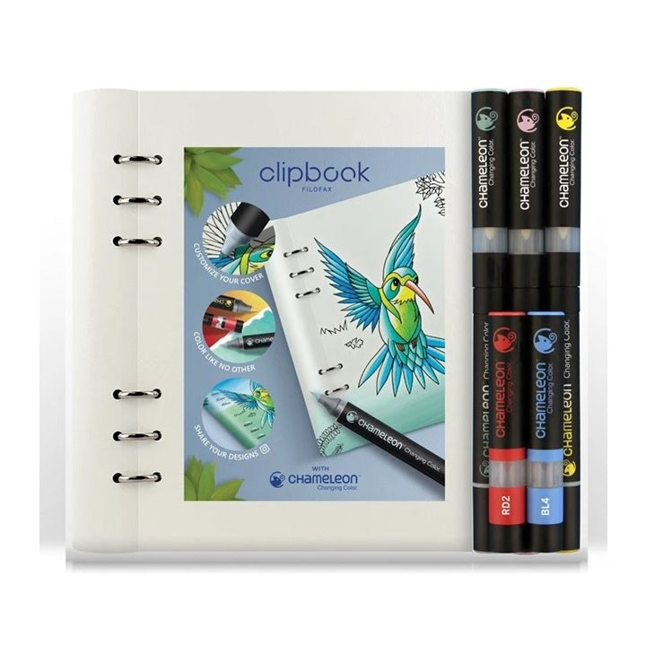 Markery Chameleon z notatnikiem Filofax Clipbook - zestaw 6 szt | Artmie
