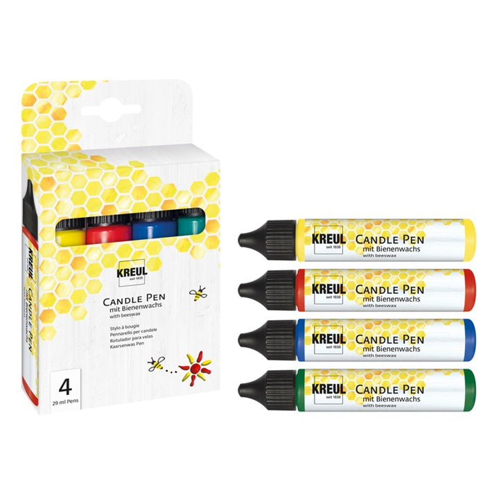 Markery do malowania świec Candle Pen Kreul - zestaw  4 x 29 ml | Artmie