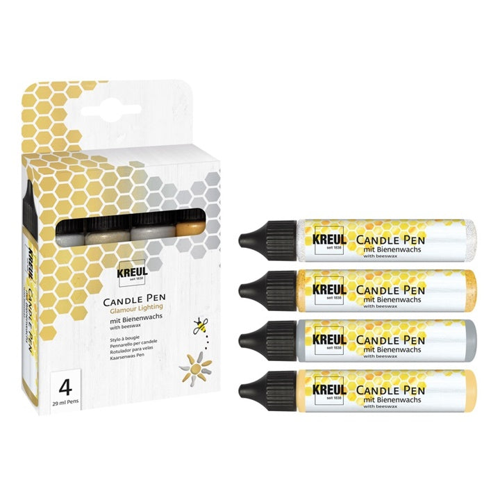 Markery do malowania świec  Kreul - zestaw glamour 4 x 29 ml | Artmie