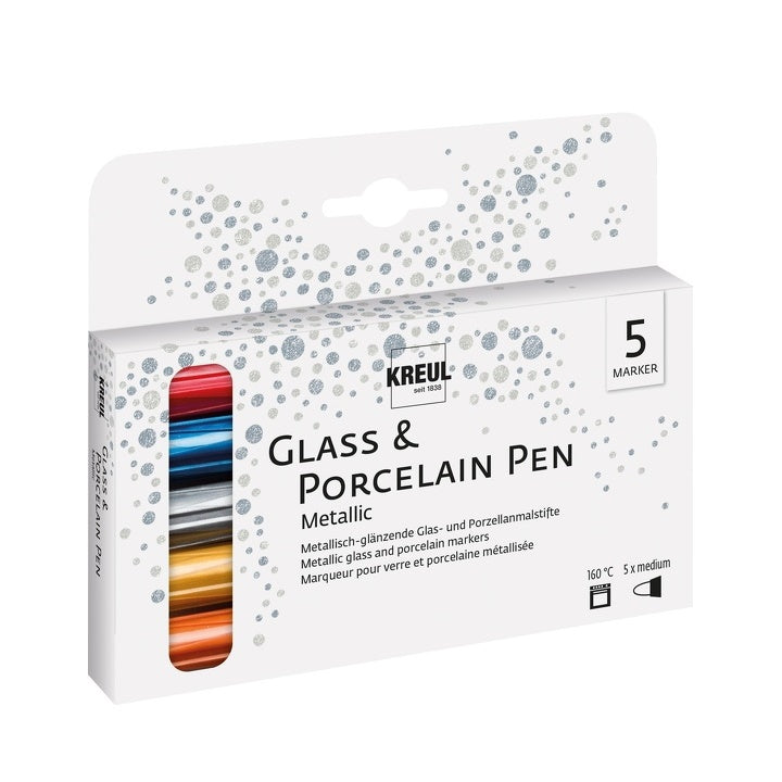 Markery do szkła i ceramiki PORCELAIN PEN -  metaliczne kolory | Artmie