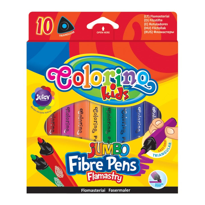 Markery trójkątne JUMBO Colorino 10 szt. | Artmie