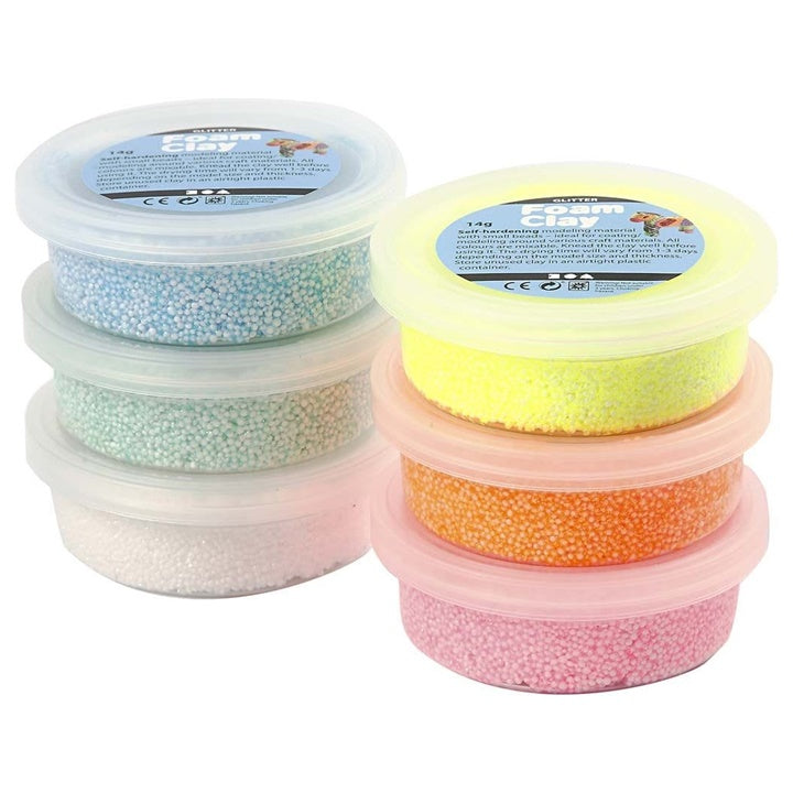 Masa modelująca Foam Clay  pastel glitter 6 x 14g | Artmie
