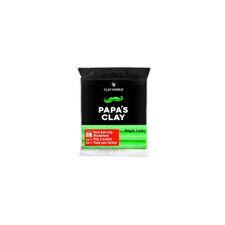 Masa polimerowa Papa’s clay 60 g | różne odcienie - neonowa zielona