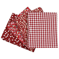 Materiał dekoracyjny patchwork DIY mix kolor czerwony / 4 szt , 45 x 55 cm | Artmie