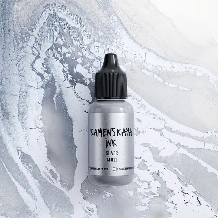 Metaliczny tusz alkoholowy Kamenskaya 15ml – M-011 srebrna