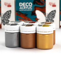 Metaliczna farba akrylowa do dekoracji, 6x20ml ROSA ТALENT — zdjęcie 6