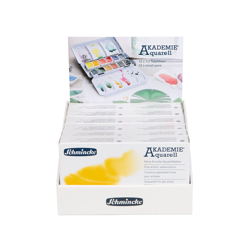 Metalowa pusta kasetka Schmincke AKADEMIE Aquarell na 12 półkostek