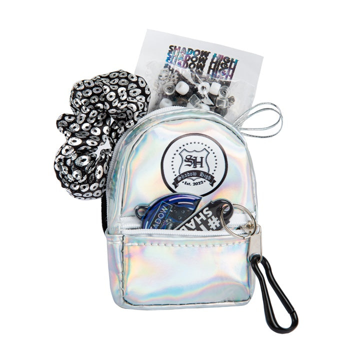 Mini plecak z akcesoriami RAINBOW HIGH srebrny | Artmie
