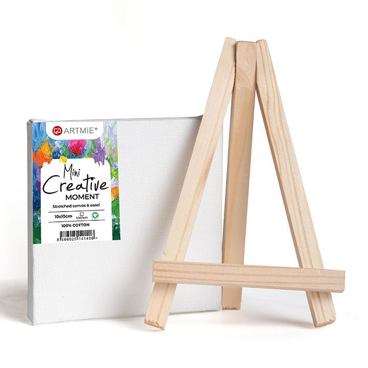 Mini sztaluga malarska ARTMIE z płótnem na blejtramie | różne rozmiary | Artmie