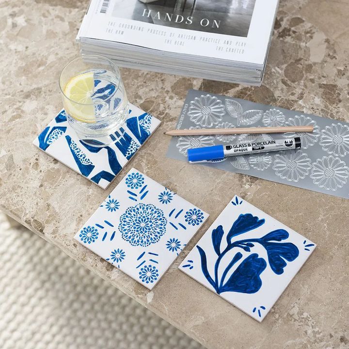 Mini zestaw kreatywny do malowania porcelany - podstawki | Artmie