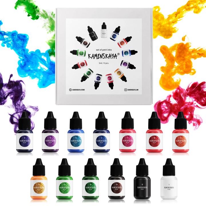 Mini zestaw PETRI INKS KAMENSKAYA do żywicy 13 x 5 ml | Artmie