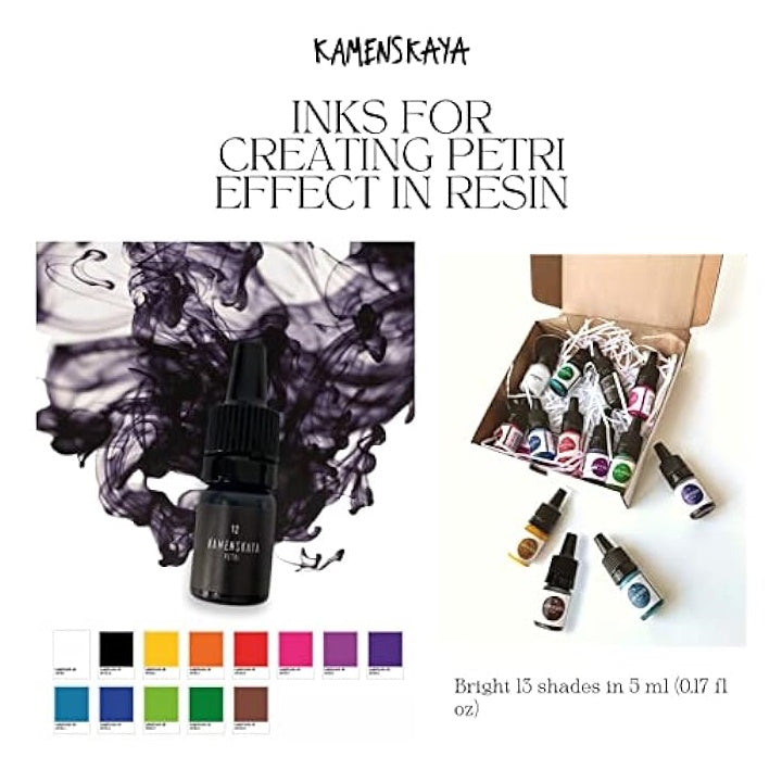 Mini zestaw PETRI INKS KAMENSKAYA do żywicy 13 x 5 ml | Artmie