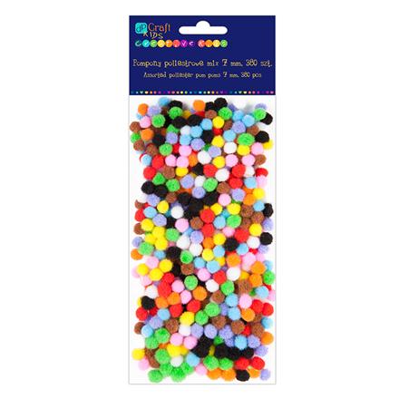 Mix Pompony kolorowe mini  7 mm - 380 szt | Artmie