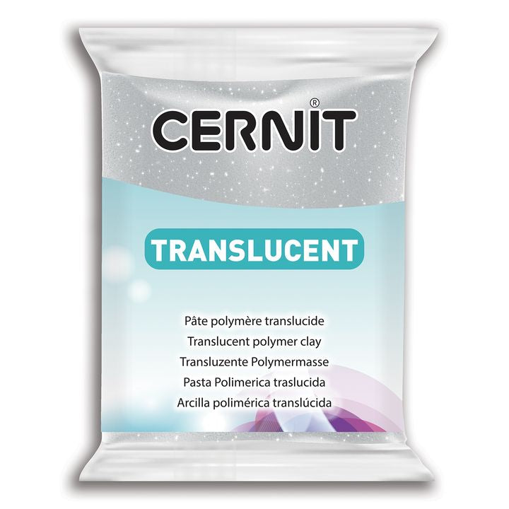 Masa plastyczna Cernit TRANSLUCENT 56g – srebrna brokatowa