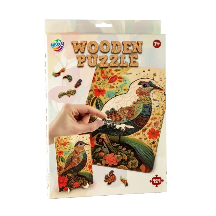 MOXY Drewniane puzzle Ptaki 130 sztuk - Artystyczne | artmie.pl