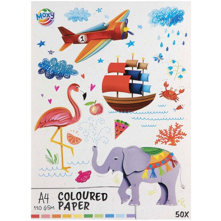 MOXY Papier kolorowy A4 - 50 arkuszy 110 GSM | Artmie