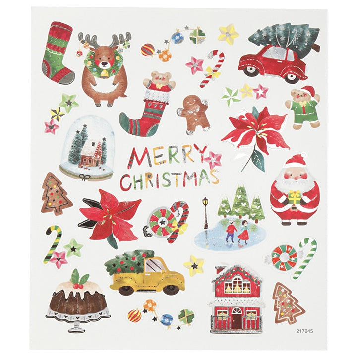 Naklejki bożonarodzeniowe - Merry Christmas / 25 szt | Artmie