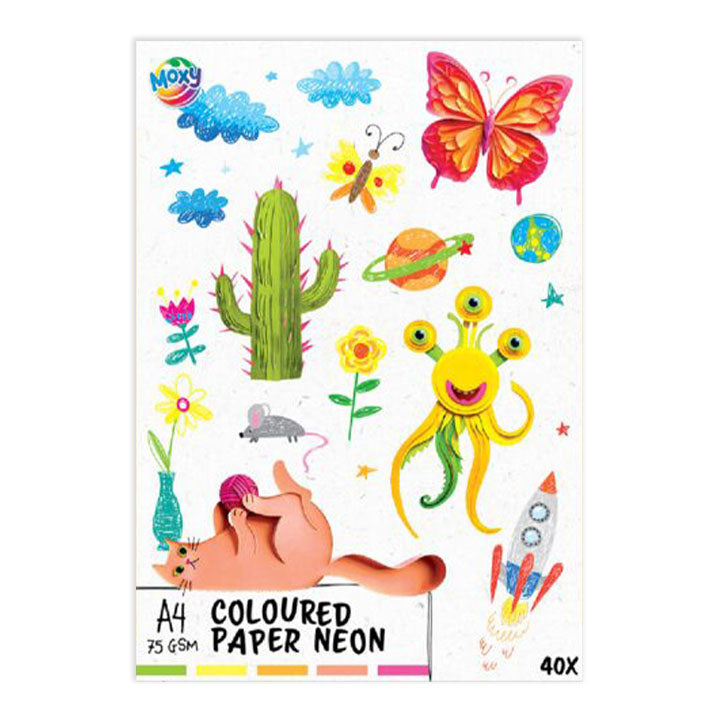 Neonowy papier kolorowy A4 Mix | Artmie