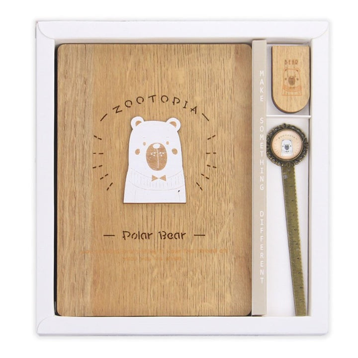 Notes w drewnianej oprawie Polar Bear / 130 x 185 mm - 128 kartek | Artmie