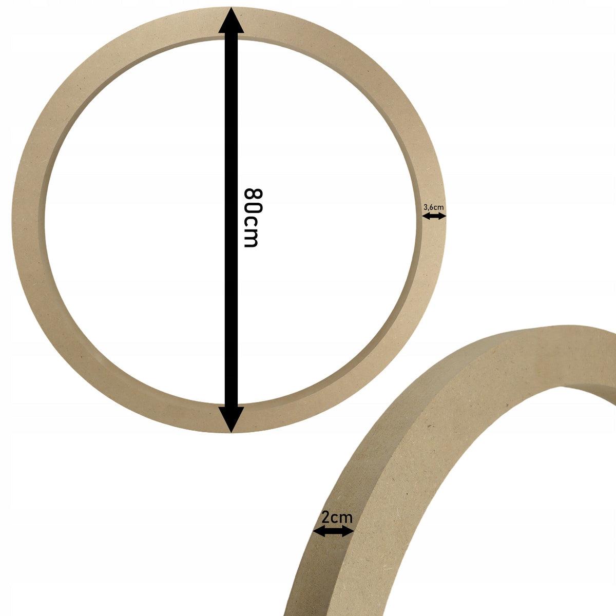Obręcz MDF Phoenix do płótna i makramy - 80 cm