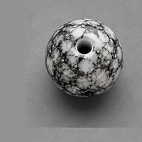 Okrągłe koraliki szklane z efektem marmuru 8 mm – 15 szt. – szaro-czarny