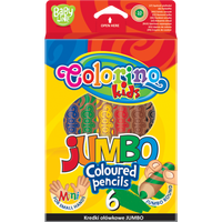 Okrągłe kredki ołówkowe Colorino JUMBO z temperówką – 6 kolorów