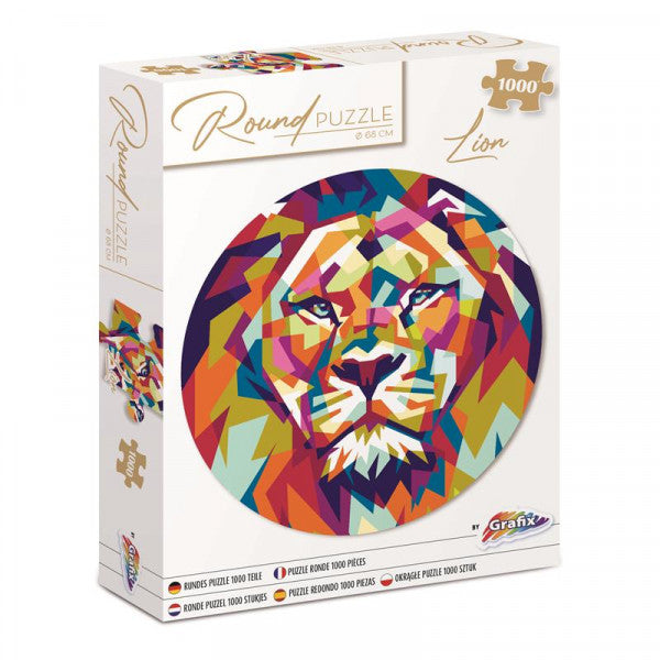Okrągłe puzzle Lion 68 cm / 1000 szt. | Artmie
