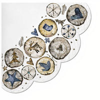 Okrągłe serwetki do decoupage Drewniane pieczątki - 1 szt. | Artmie