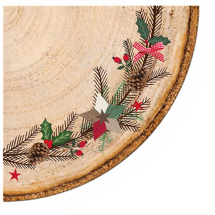 Okrągłe serwetki do decoupage Wieniec świąteczny - 1 szt. | Artmie