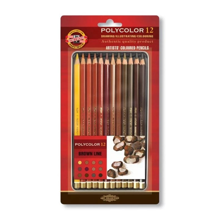 Ołówki KOH-I-NOOR Polycolor / Odcienie brązu, 12 szt. | Artmie