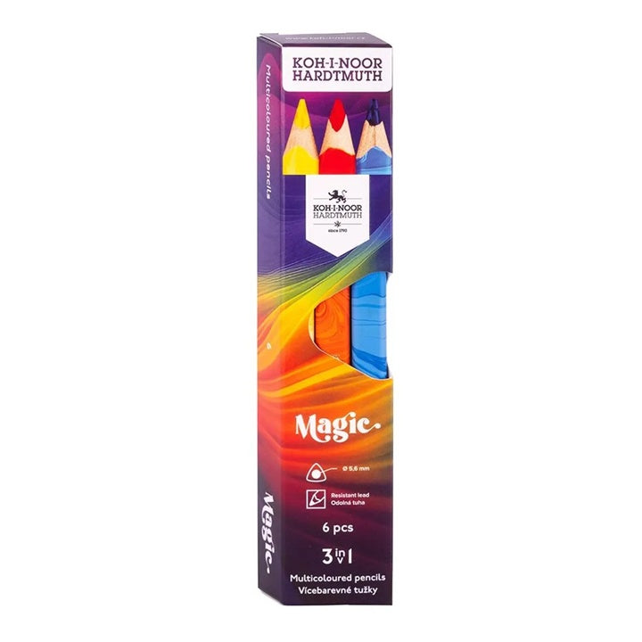 Ołówki trójkątne Jumbo MAGIC / 6 szt. | Artmie