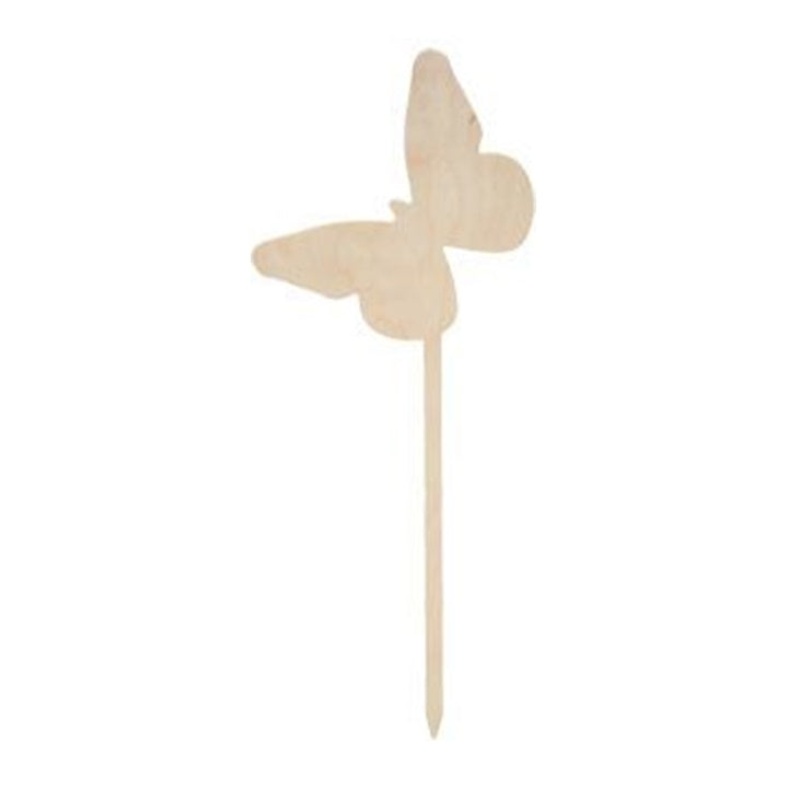Ozdoba drewniana na patyku MOTYL wys. 28 cm | Artmie