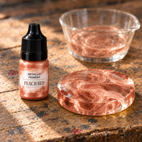 Płynny pigment metaliczny do żywicy 5 ml – brzoskwiniowa czerwień (Peach Red)