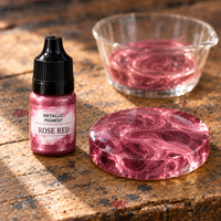 Płynny pigment metaliczny do żywicy 5 ml – różana czerwień (Rose Red)